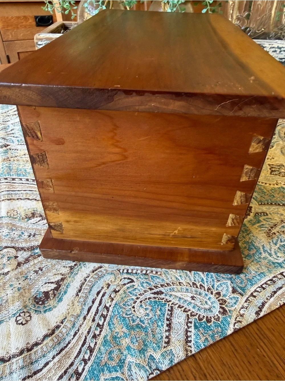 Handcrafted Cedar Jewelry Box 3 Drawer Keepsake Chest Dovetail Vintage Wood